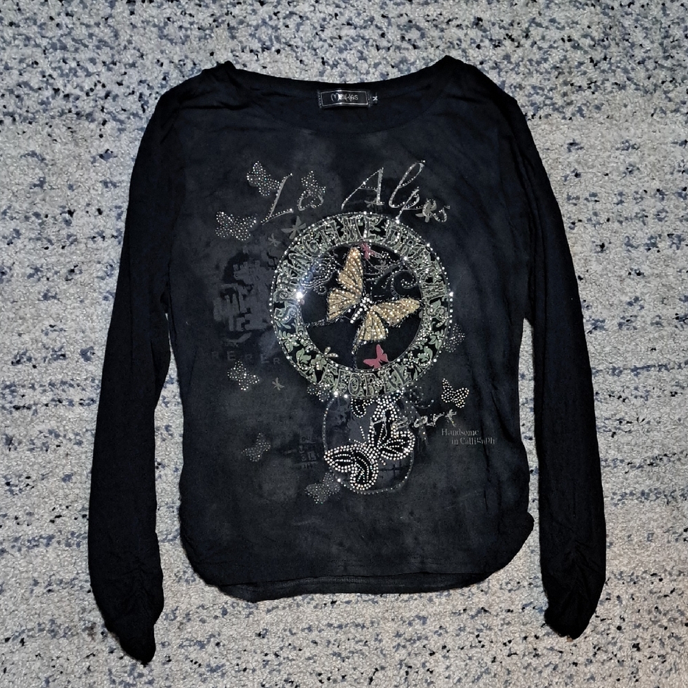 Les Alpes Black Long Sleeve Top